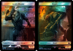 Alien Rhino (0035) // Beast (0049) Double-Sided Token - Surge Foil